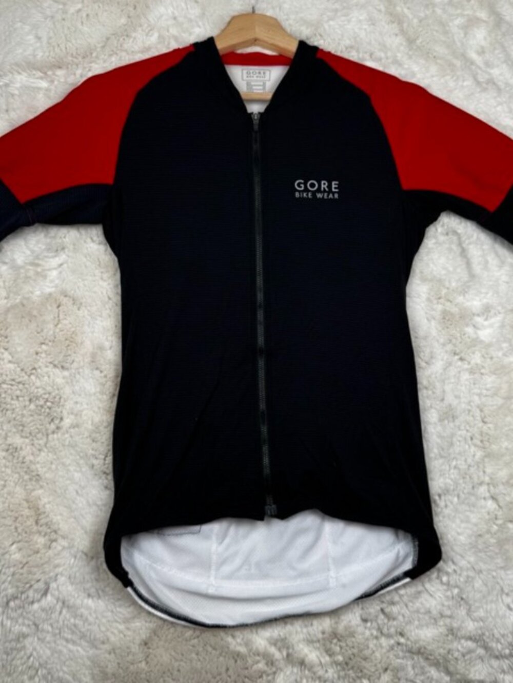 Gore Bike Wear Short Sleeve Cycling Biking Jersey Men's Medium Black White Red